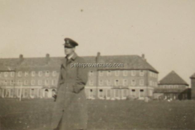 Peter Provenzano Photo Album Image_copy_034.jpg - Victor Bono in front of the officers' mess.  RAF Station Tern Hill, fall of 1940.